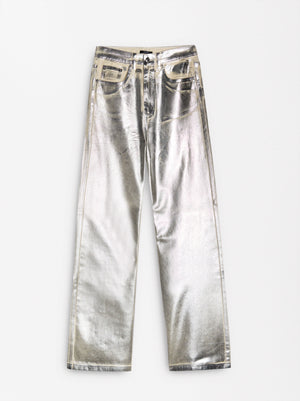 Silver Foil Jeans