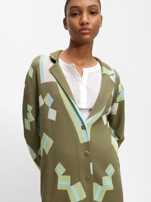 Jacquard Knit Cardigan