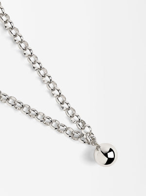 Long Chain Necklace With Sphere