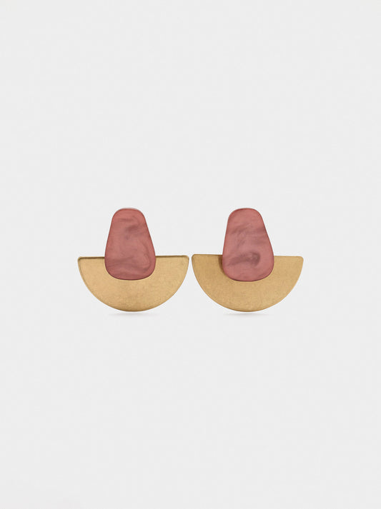 Fan Earrings With Pearls