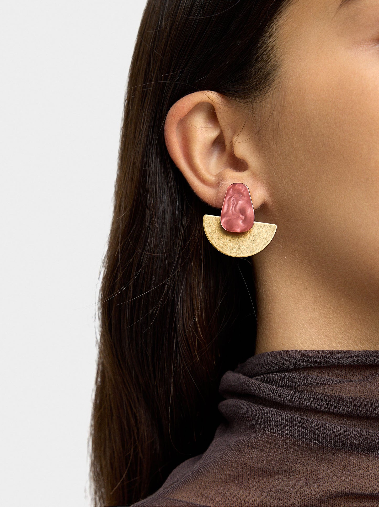 Fan Earrings With Pearls