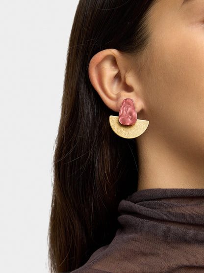 Fan Earrings With Pearls