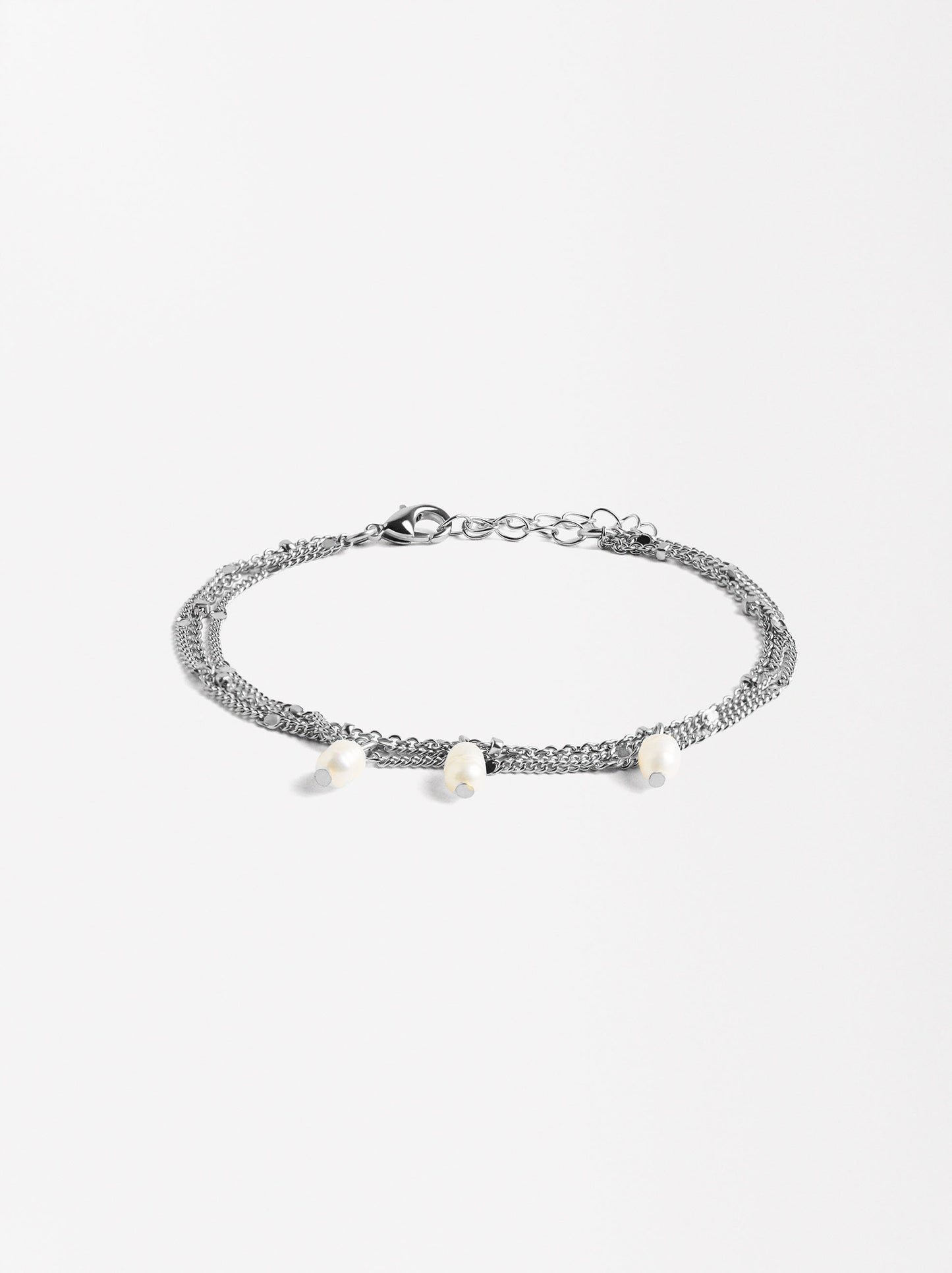 Multi-Chain Bracelet With Freshwater Pearls