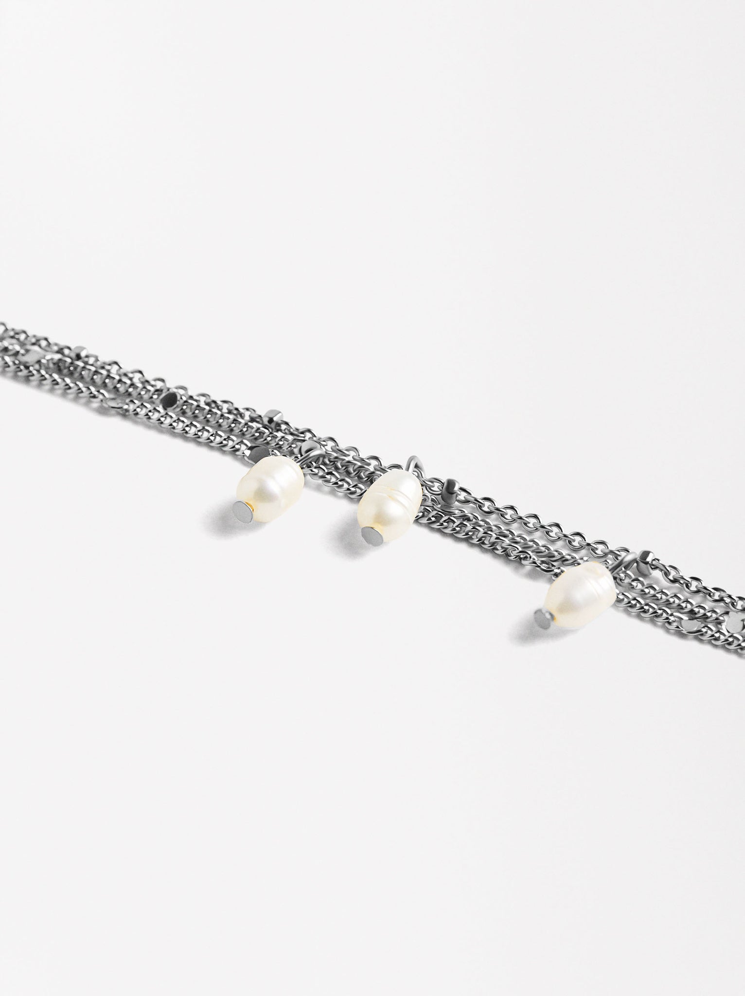 Multi-Chain Bracelet With Freshwater Pearls