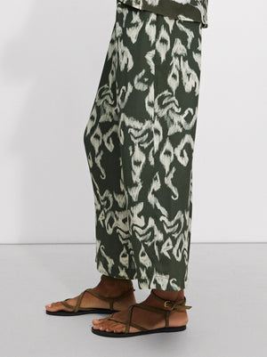 Printed Pants With Elastic Waistband