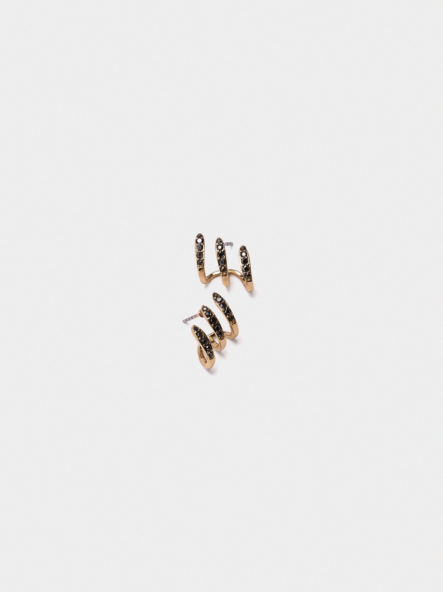 Earrings With Triple Effect With Crystals