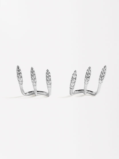 Triple Effect Earrings With Zirkonia