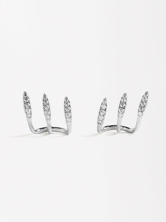 Triple Effect Earrings With Zirkonia