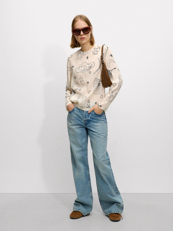 Long-Sleeved Patterned Shirt