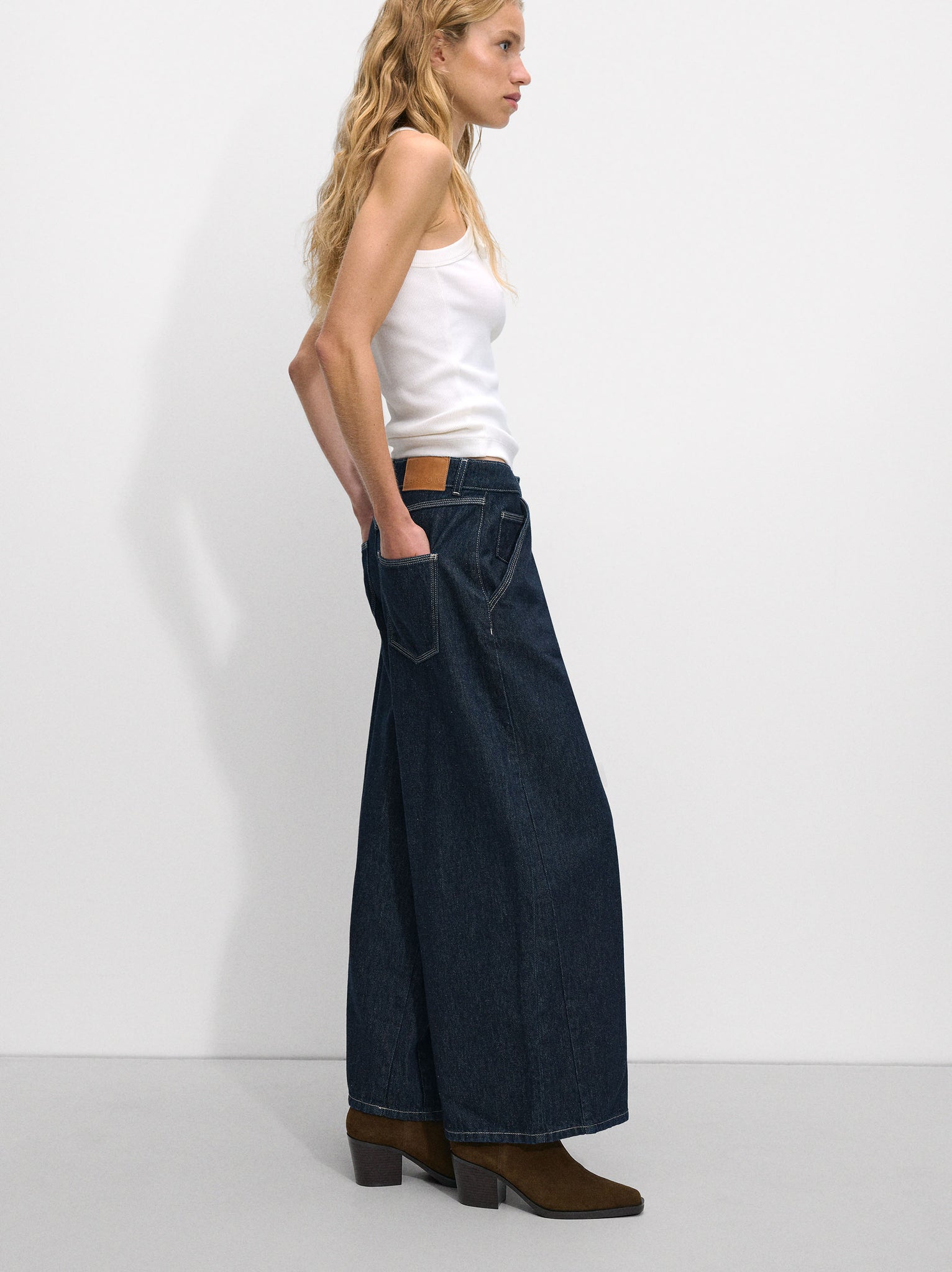 Wide Leg Denim Pants