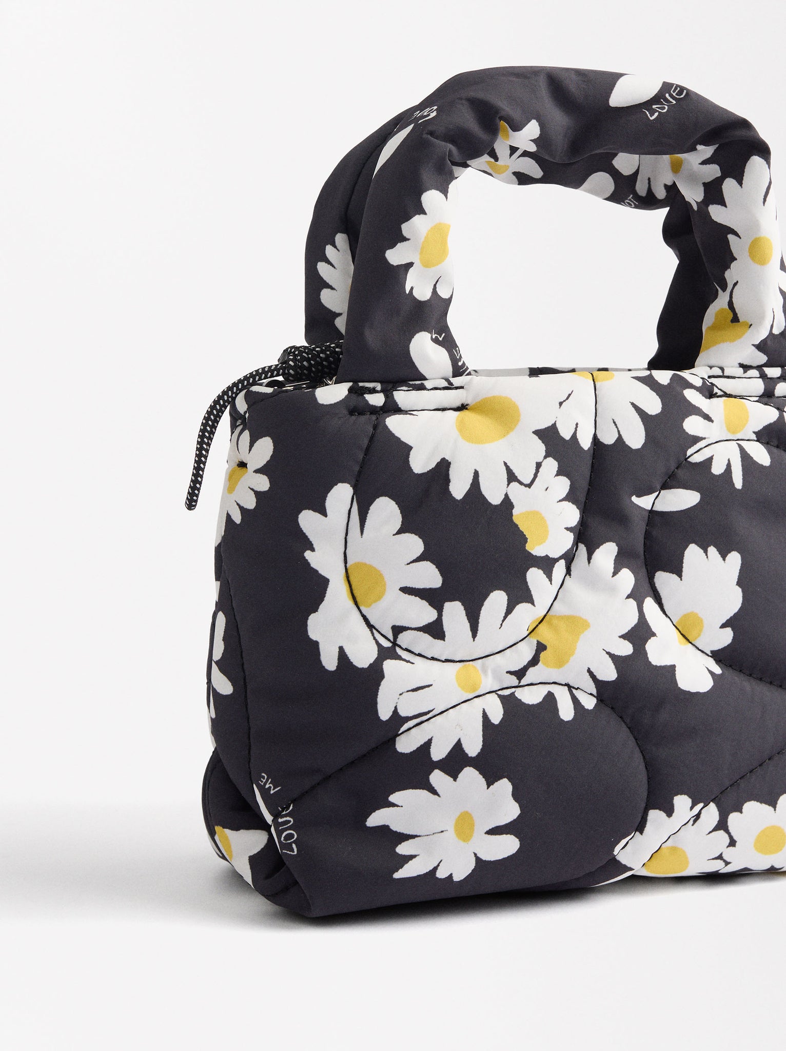 Daisy Print Nylon Tote Bag