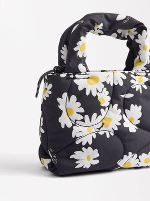 Daisy Print Nylon Tote Bag