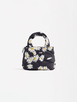 Daisy Print Nylon Tote Bag
