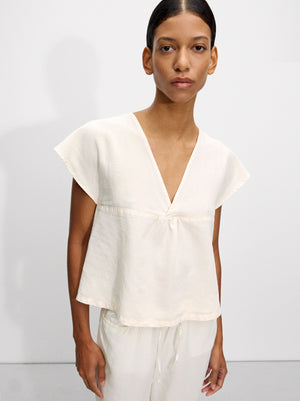 Top With Linen And V-Back