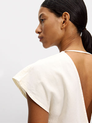 Top With Linen And V-Back