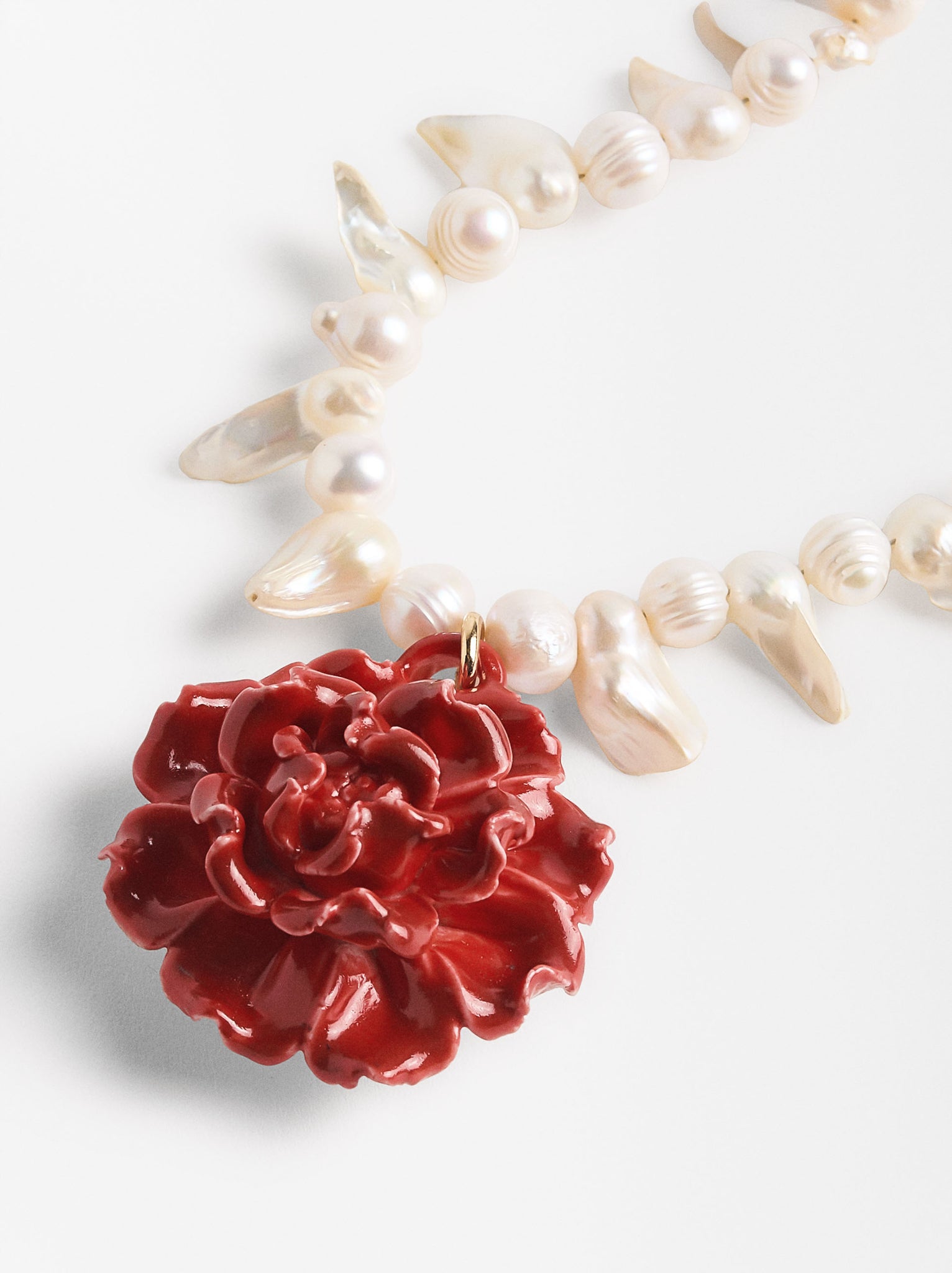 Freshwater Pearl Necklace With Flower