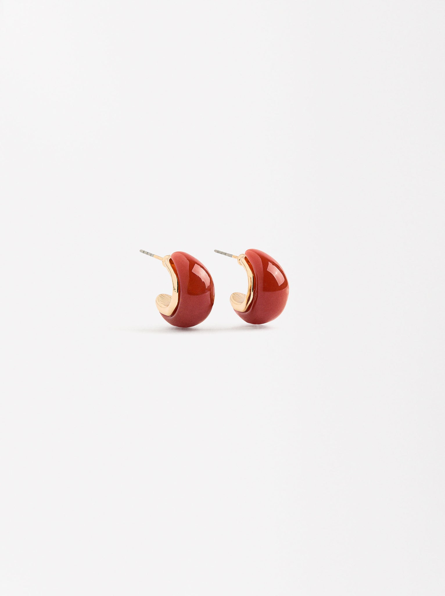 Hoop Earrings With Resin