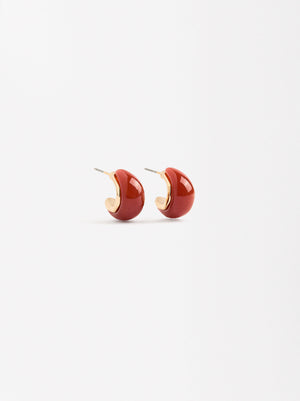 Hoop Earrings With Resin