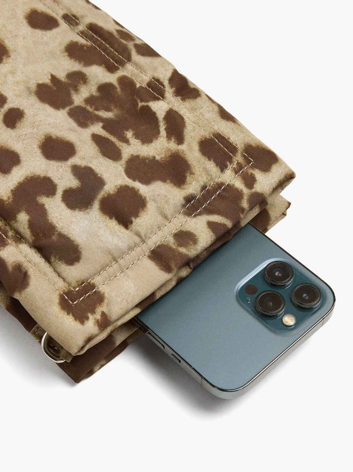 Animal-Print Nylon Crossbody Bag