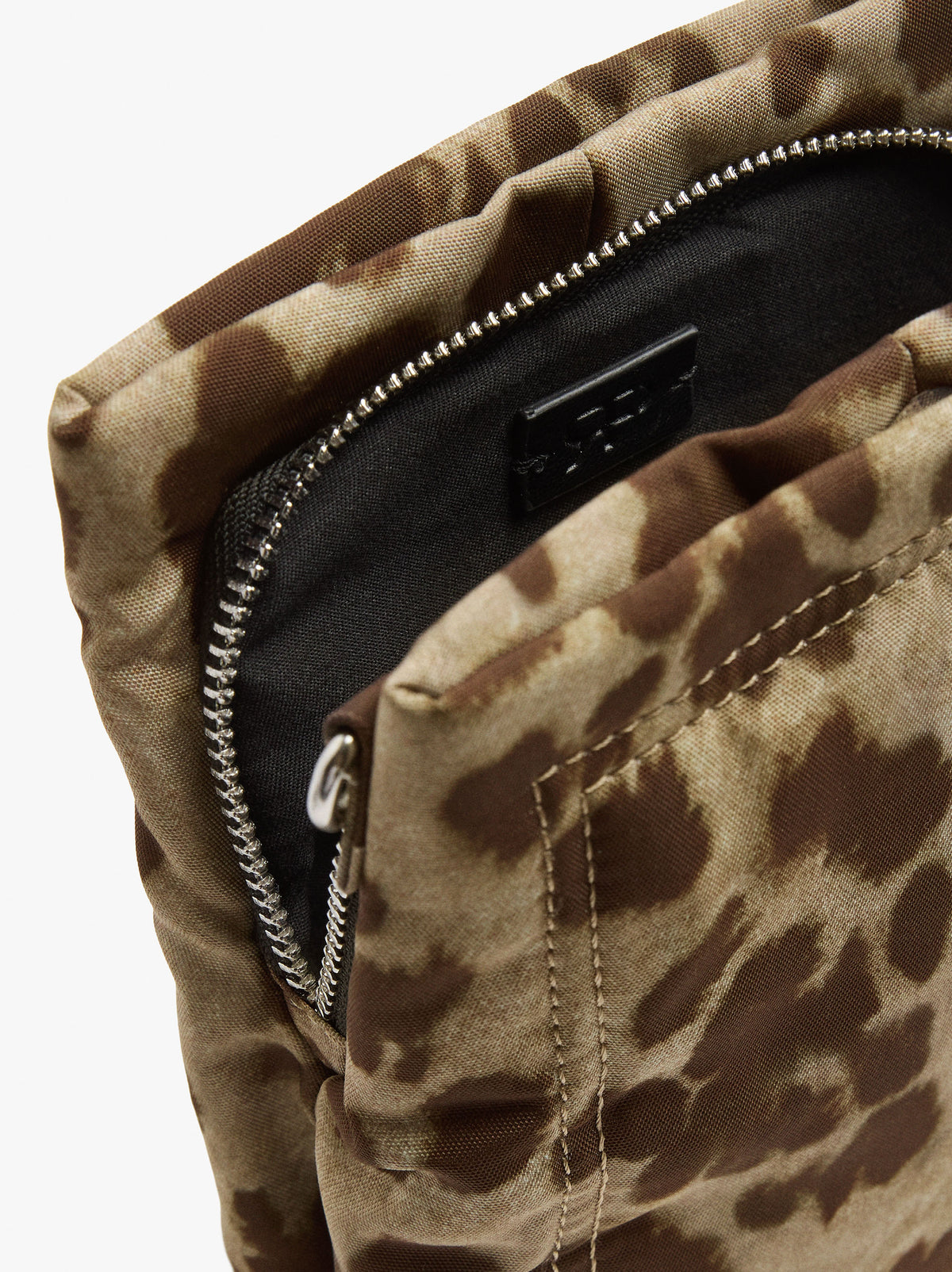 Animal-Print Nylon Crossbody Bag