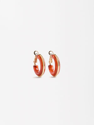 Hoop Earrings With Metallic Rim