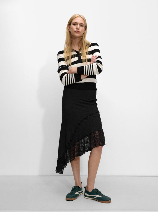 Asymmetrical Skirt With Lace