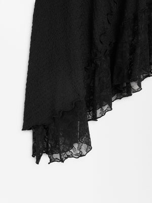 Asymmetrical Skirt With Lace