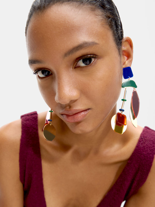 Long Geometric Earrings