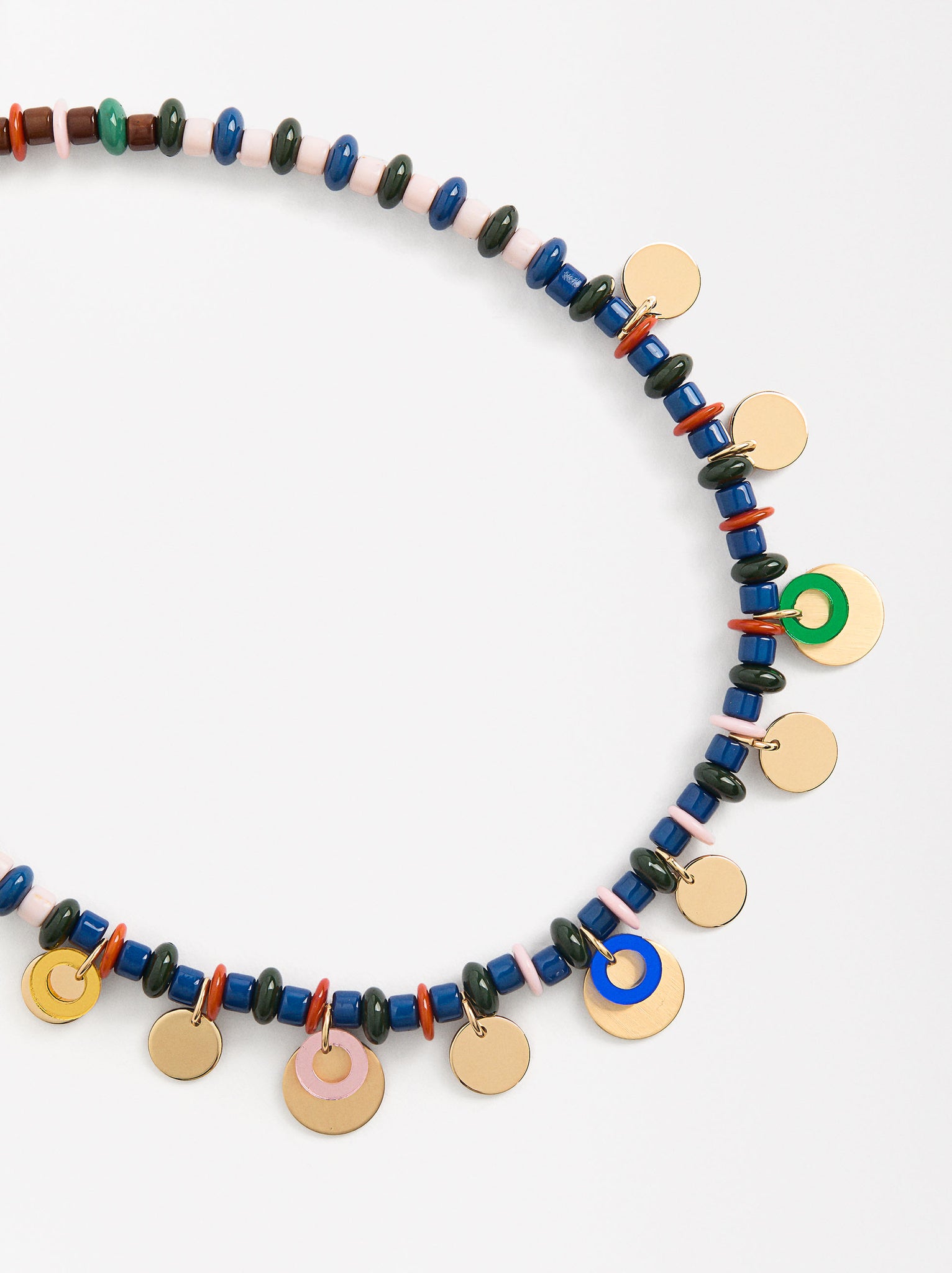 Short Necklace With Beads And Medals