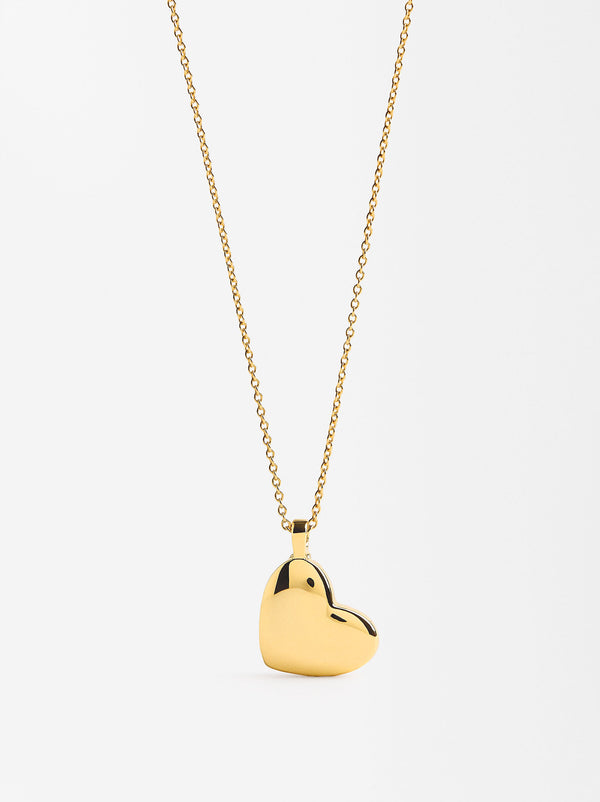 Heart Relic Necklace With 18k Gold Plating