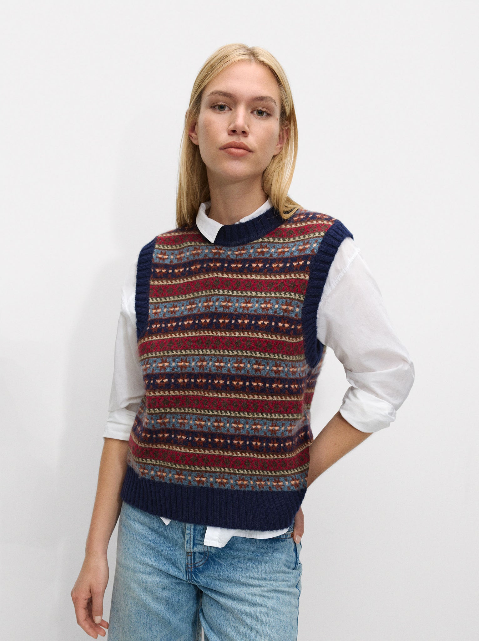 Jacquard Knit Vest