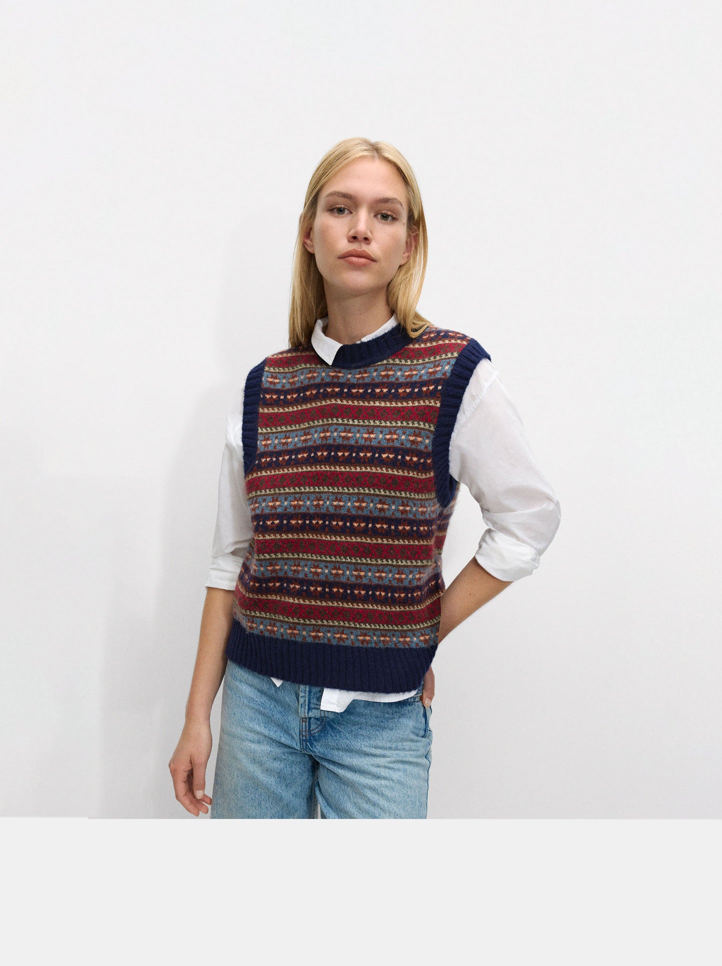 Jacquard Knit Vest