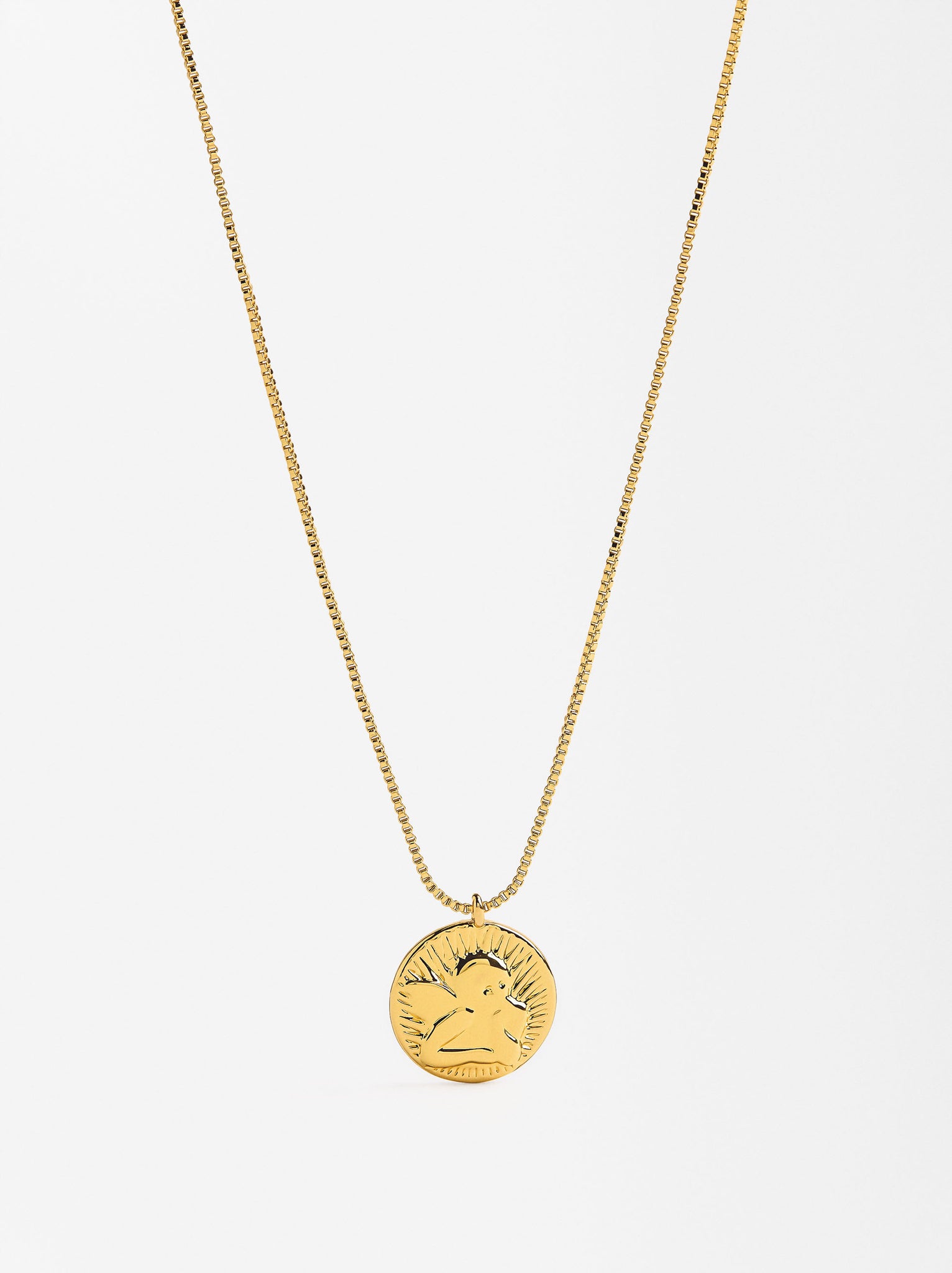 Short Angel Medal Necklace With 18k Gold Plating