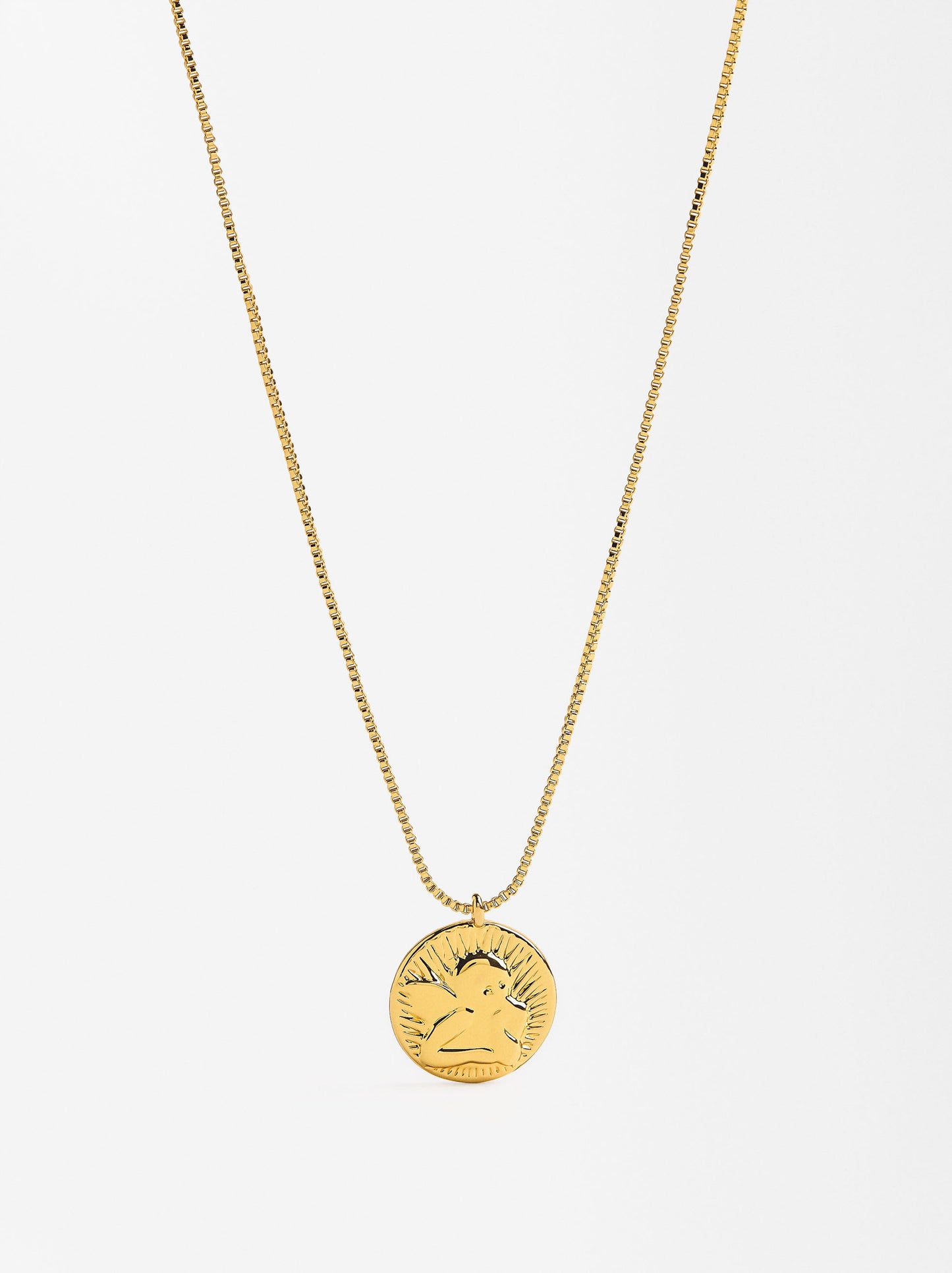 Short Angel Medal Necklace With 18k Gold Plating