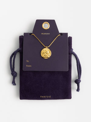 Short Angel Medal Necklace With 18k Gold Plating