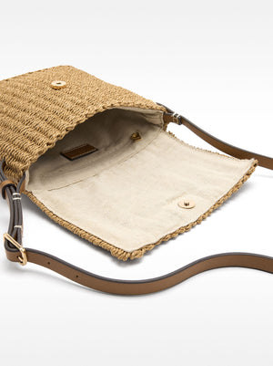Crossbody Bag With Straw Effect
