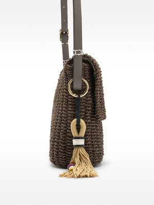 Crossbody Bag With Straw Effect