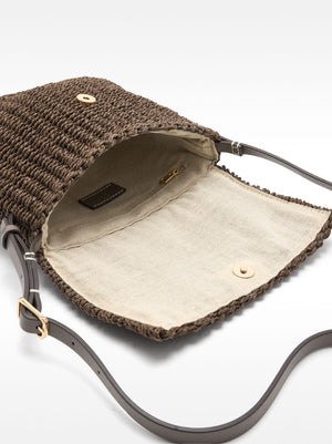 Crossbody Bag With Straw Effect