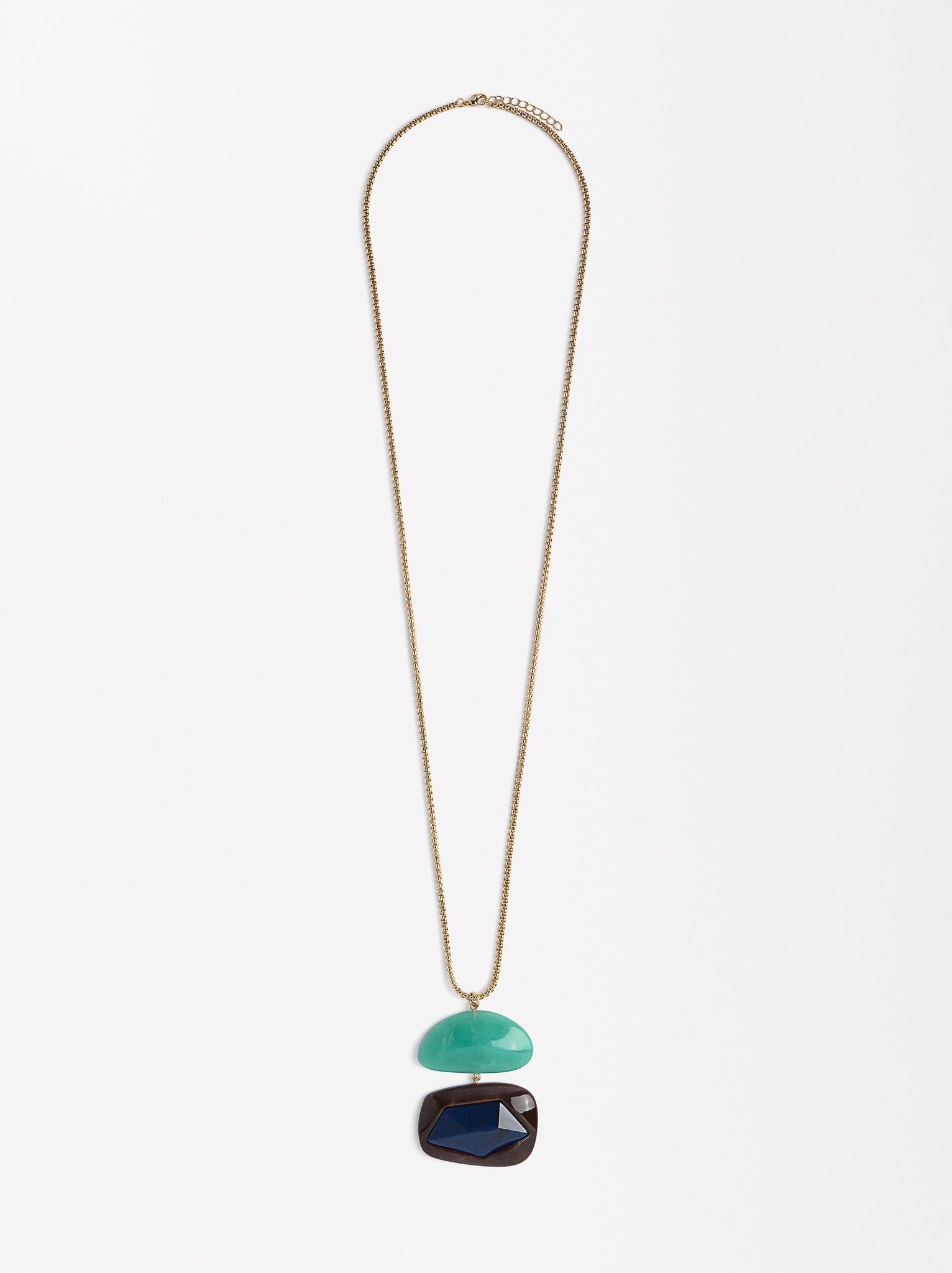 Long Necklace With Geometric Pendant