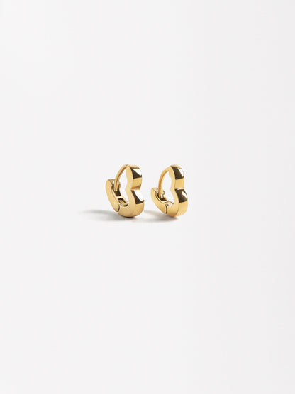 Heart Hoop Earrings - Stainless Steel