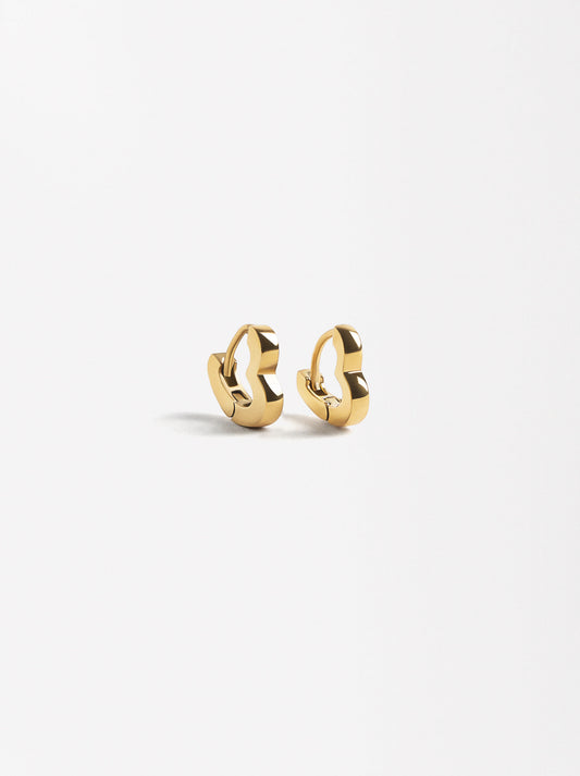 Heart Hoop Earrings - Stainless Steel