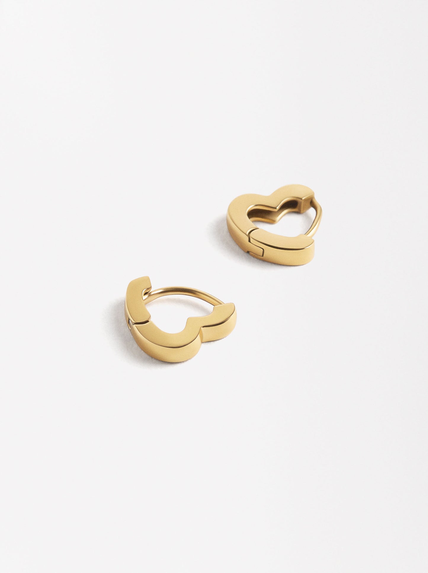 Heart Hoop Earrings - Stainless Steel