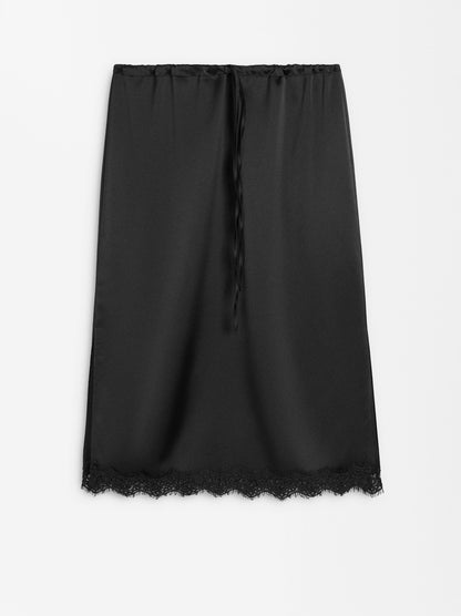 Satin Skirt With Lace