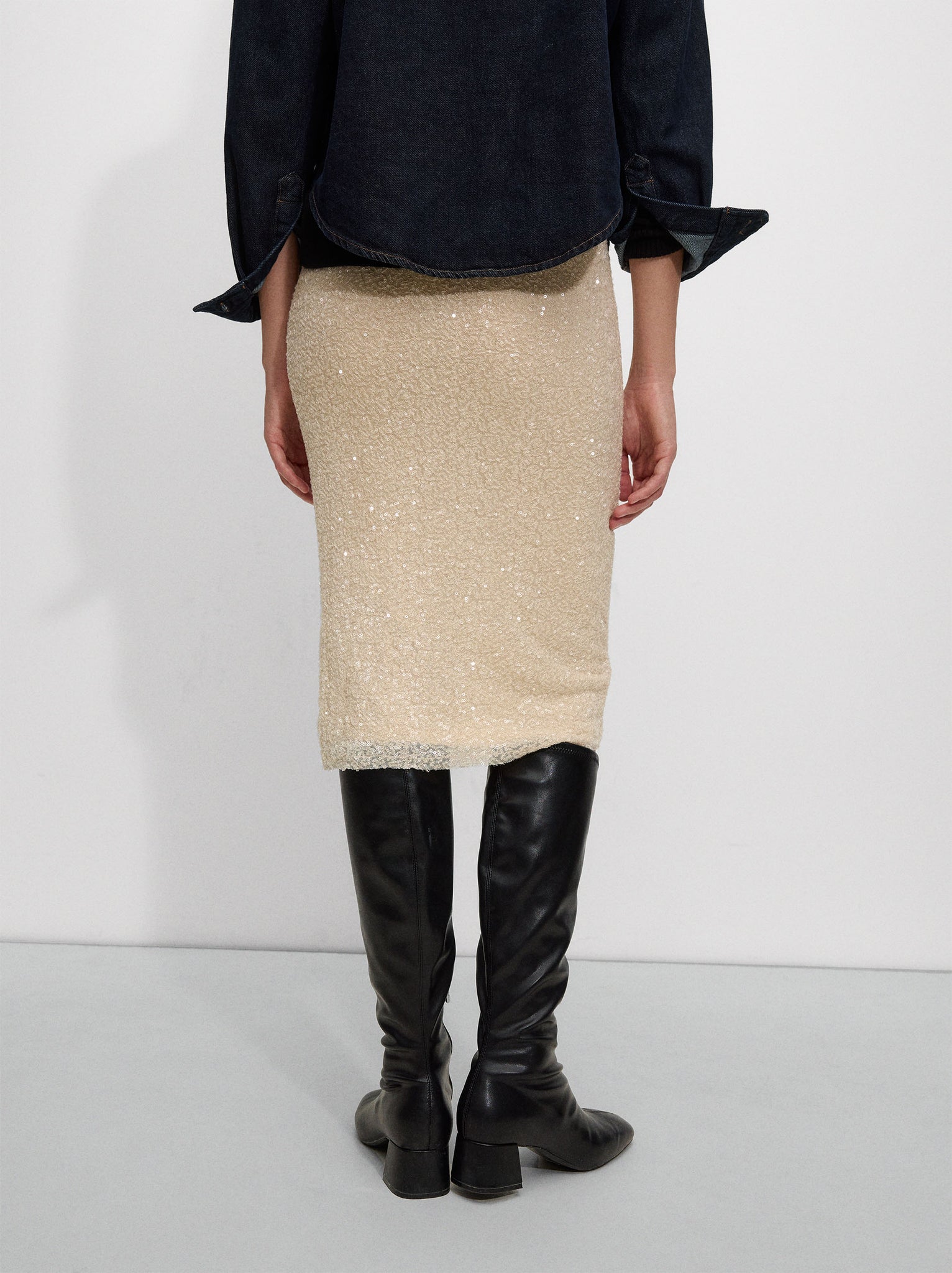 Midi Skirt With Sequins