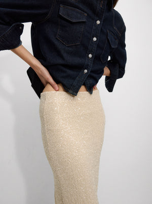 Midi Skirt With Sequins