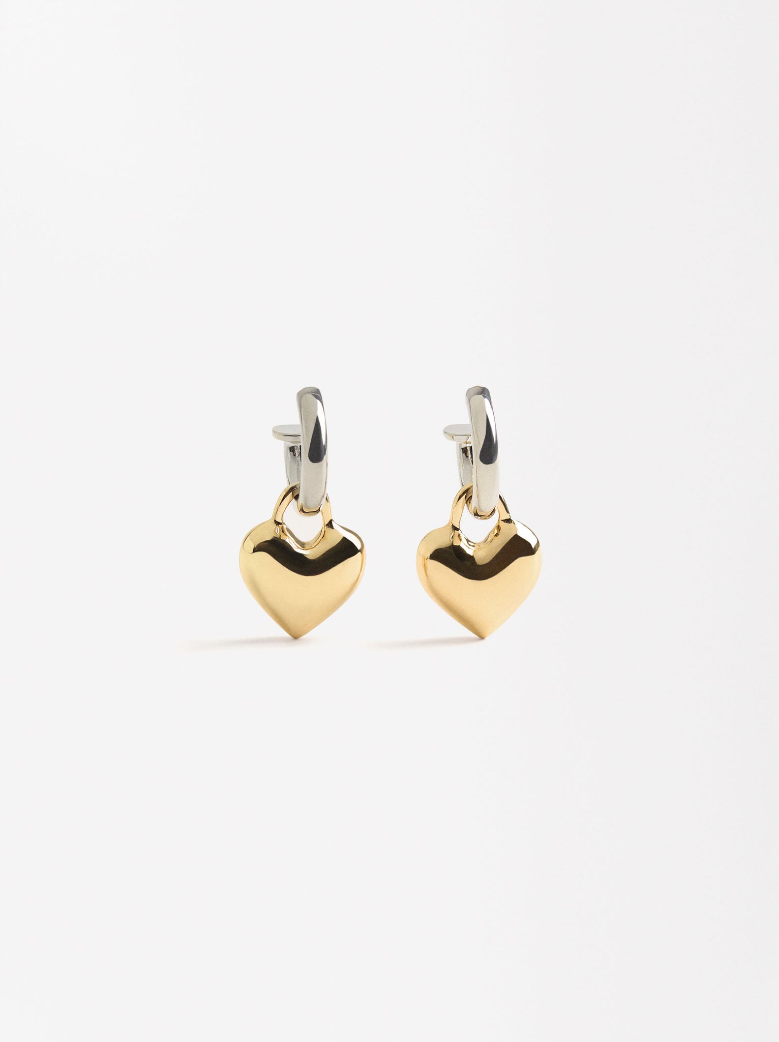 Bicolor Heart-Shaped Hoops