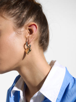 Bicolor Heart-Shaped Hoops