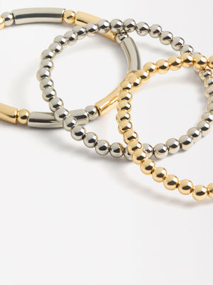 Bicolor Elastic Bracelet Set