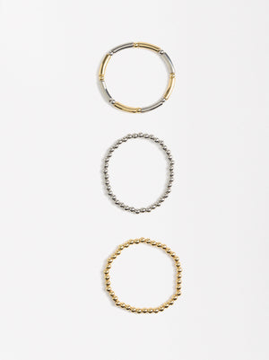 Bicolor Elastic Bracelet Set