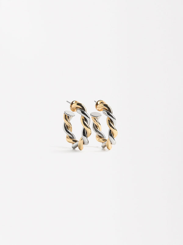 Bicolor Crossed Earrings